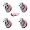 Service Caster 8 Inch Red Poly on Cast Iron Caster Set with Ball Bearing and Total Lock Brake SCC-TTL30S820-PUB-RS-4 - alternate 5